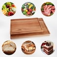 thumbnail image 4 of HA-EMORE Wood Cutting Board with Juice Groove Extra Large & Thick Butcher Block Kitchen Chopping Board for Meat Veggies Fruit 24"x 18"x 1.2", 4 of 5