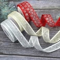 thumbnail image 4 of BINGLI 1 Inch Wide Christmas Wired Ribbon, Snowflake Organza Sheer Glitter Ribbon for Xmas Tree, Wreath, Party Decoration, Gift Wrapping, 2 Lengths Options Available, 4 of 4