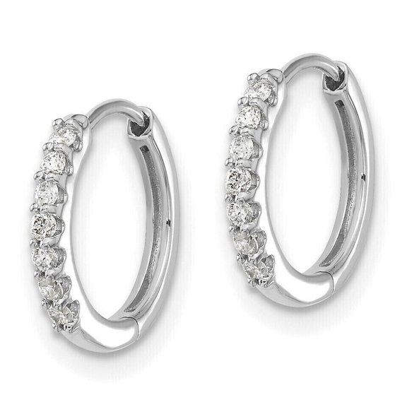 2Ct Round Lab-Created Diamond Women's Huggee Hoop Earrings 14K White Gold Finish Silver