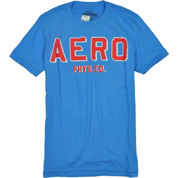 Aeropostale Hombres Aero Phys. Camiseta gráfica Ed, azul, talla extra pequeña
