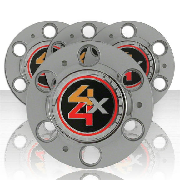 Set of 4 Chrome ABS Center Caps for 1974-1987 GMC C/K (Closed Center)