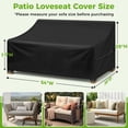 thumbnail image 2 of YEERSWAG 54"x38"x29" Patio Loveseat Cover, Waterproof Outdoor Sofa Cover for 2-Seater Sofa, Heavy Duty 420D Patio Couch Cover Windproof with Drawstring & Corner Buckles, Black, 2 of 9