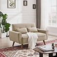 thumbnail image 7 of 49" Compact Loveseat Sofa with Tufted Design, Breathable Linen Fabric, and Throw Pillows for Small Spaces, 7 of 7