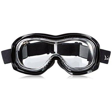 Pacific Coast Airfoil Padded Fit Over Glasses Riding Goggles (Black Frame/Clear Lens)