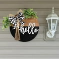 thumbnail image 2 of Welcome Sign For Front Door, Front Door Decoration For Farmhouse Porch Decor, Rustic Welcome Wreath Sign With Greenery, Round Wooden Hanging Sign Housewarming Gift For Home Outdoor Indoor, 2 of 5