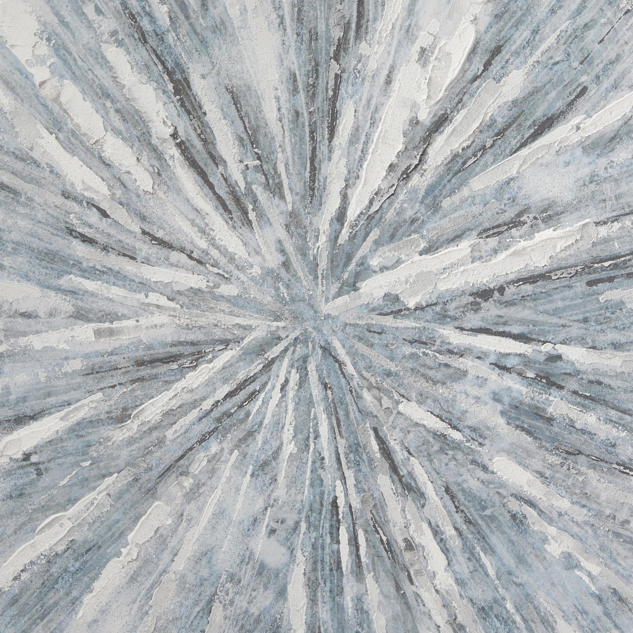 39" x 39" Radial Starburst Framed Wall Art with Silver Frame, by CosmoLiving by Cosmopolitan