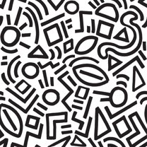 Aelfie Black Doodle Abstract Peel & Stick Wallpaper