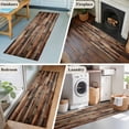 thumbnail image 6 of Brown Wood Grain Runner Rugs 2x6 ft Farmhouse Vintage Wooden Board Patchwork Washable Hallway Rugs Non-Slip Floor Mats Absorbent Carpet Bedside Runners for Bedroom Kitchen Bathroom Laundry Room, 6 of 9