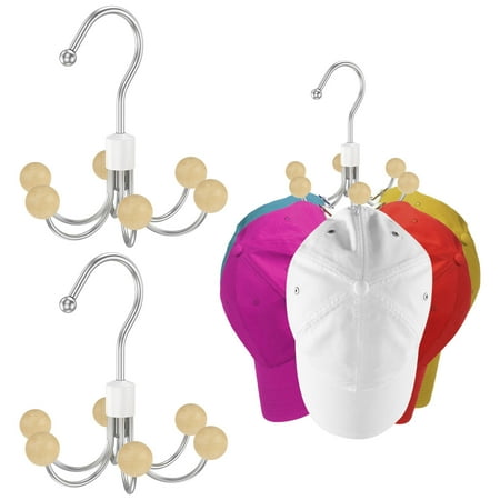 Sutowe 3Pcs 360 Degree Swivel Closet Hanger Easy Access Space Saving Swivel Belt Organizer With U Shape Hook for Purse Scarf Bra Handbag Tie