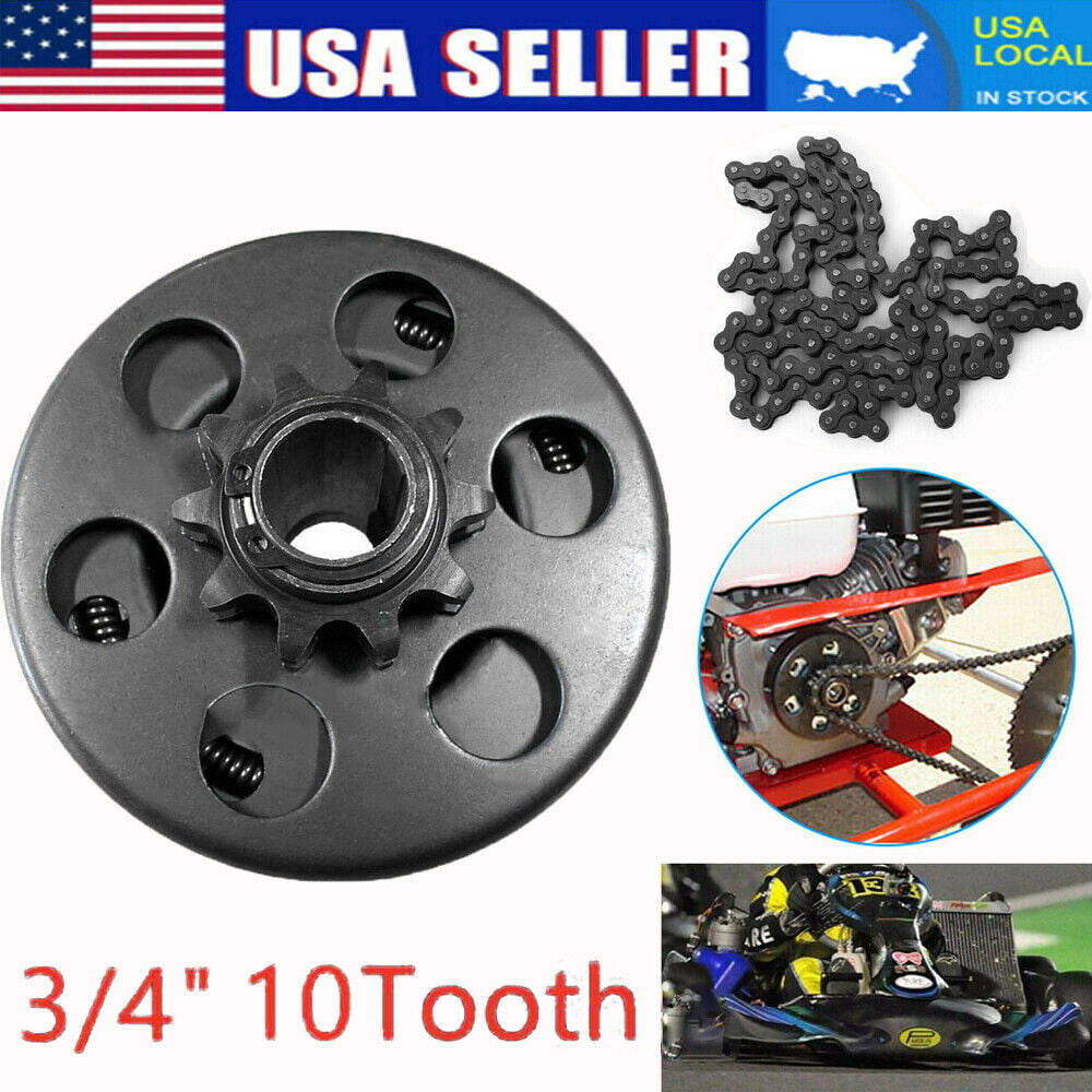 Go Kart Clutch 3/4" Bore 6.5HP 10 Tooth Fit Centrifugal Engine 40/41/420 Chain 