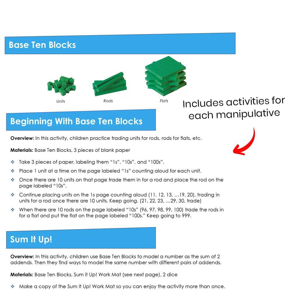 hand2mind Take Home Math Manipulatives Kit For Kids Grade K-2