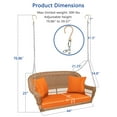 thumbnail image 4 of Jeco Balançoire de Porche Suspendue en Osier de Résine Miel avec Coussin, Orange, 4 of 9