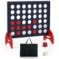 thumbnail image 1 of Costway 4-in-a-row Game Set with 42 PCS Chips & 600D Oxford Fabric Carrying Bag Wooden Blue, 1 of 10
