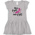 thumbnail image 3 of Inktastic Breast Cancer Awareness Her Fight is our fight Girls Toddler Dress, 3 of 5