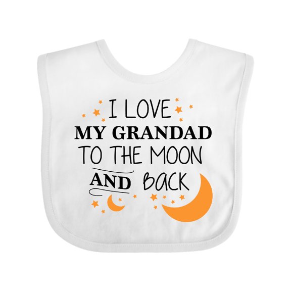 Inktastic I Love My Grandad to the Moon and Back Boys or Girls Baby Bib