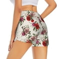 thumbnail image 4 of Picia Rose Flowers Pattern Women's 2 in 1 Athletic Running Shorts High Waisted Workout Casual Gym Sweat Shorts with Comfy Liner Zipper Pockets-Medium, 4 of 9
