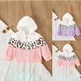 thumbnail image 3 of gcong Girls Fleece Jacket Leopard Print Zip Up Hoodies Winter Thick Warm Coat Fall Winter Outerwear Light Purple, 3 of 4
