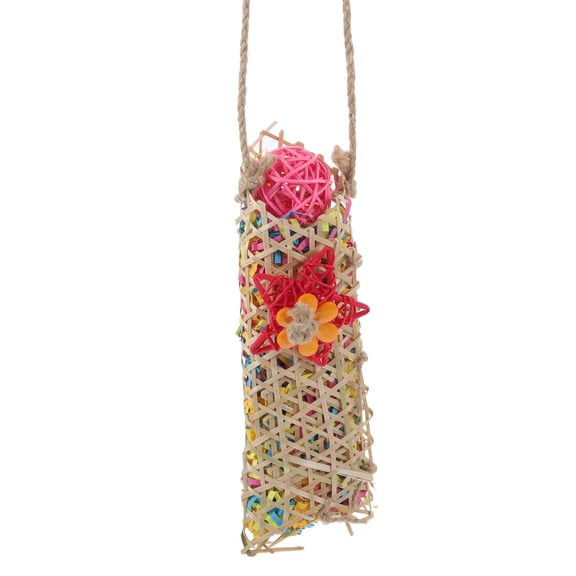 LOLIPPYY Wooden Parrot Chew Toy for Pet Bird Entertainment and Healthy Beak Maintenance