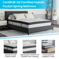 thumbnail image 5 of Flash Furniture Leo 14 Inch Metal Platform Bed Frame with 12 Inch Pocket Spring Mattress in a Box and 2 Inch Cool Gel Memory Foam Topper - Queen, 5 of 14