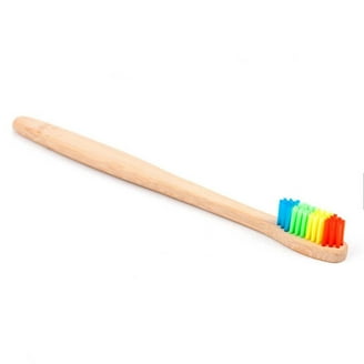 Virgin Forest Bamboo Toothbrush, Vegan Natural ECO Friendly Wood Toothbrushes, Biodegradable Organic Charcoal Tooth Brush, Pack Of 6