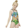 thumbnail image 5 of Animal Crossing Girls One Piece Swimsuits Quick Dry Bathing Suit Swimwear Swimming Suit 7-9Y(120cm), 5 of 8