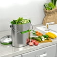 thumbnail image 4 of iTouchless Titanium 1.6 Gallon Oval Compost Bin with AbsorbX Odor Filter, Countertop Trash Can, 4 of 7