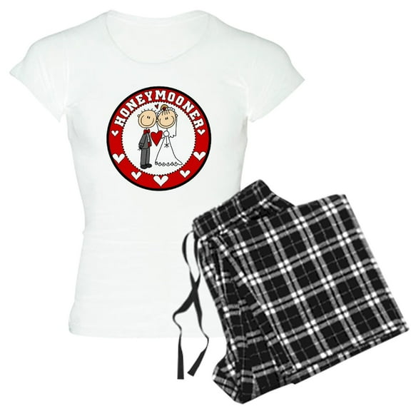 CafePress - Honeymooner Women's Light Pajamas - Women's Short Sleeve Print T-Shirt and Pants Light Cotton Pajama Set