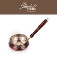 thumbnail image 4 of Pure Handmade Copper Saucepan – Small Hammered Tin Lined Sauce Pan with Floral Wooden Handle, 4 of 5