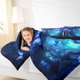 thumbnail image 4 of Feelyou Glitter Blue Butterfly Bedding Comforter Set, Dreamy Jungle Tree Twin Comforter Sets, Fairy Tale Animals Reversible Bedding Set, Luxury Bedroom Decor, 2pcs, 4 of 8