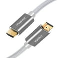 thumbnail image 3 of Insten - 6 Feet HDMI Male to Male Cable, 2.1 Version, 8K 60Hz, 48Gbps, Gold Connectors, Nylon Braided, White, 3 of 8