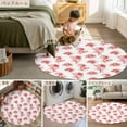 thumbnail image 6 of Valentine's Day Washable Area Rug&nbsp;6 ft Watercolor Bright Red Roses Floral Leaf Plant Soft Round&nbsp;Rugs for Living Room, Non Slip Carpet for Bedroom&nbsp;Entryway Dining Room, 6 of 9