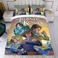 thumbnail image 4 of La Leyenda de Korra Conjunto de sábanas temático, trío de piezas, cómodo y amigable con la piel, diseño único, regalo de decoración para el hogar para familiares, amigos y fans,173cm *218cm, 4 of 6