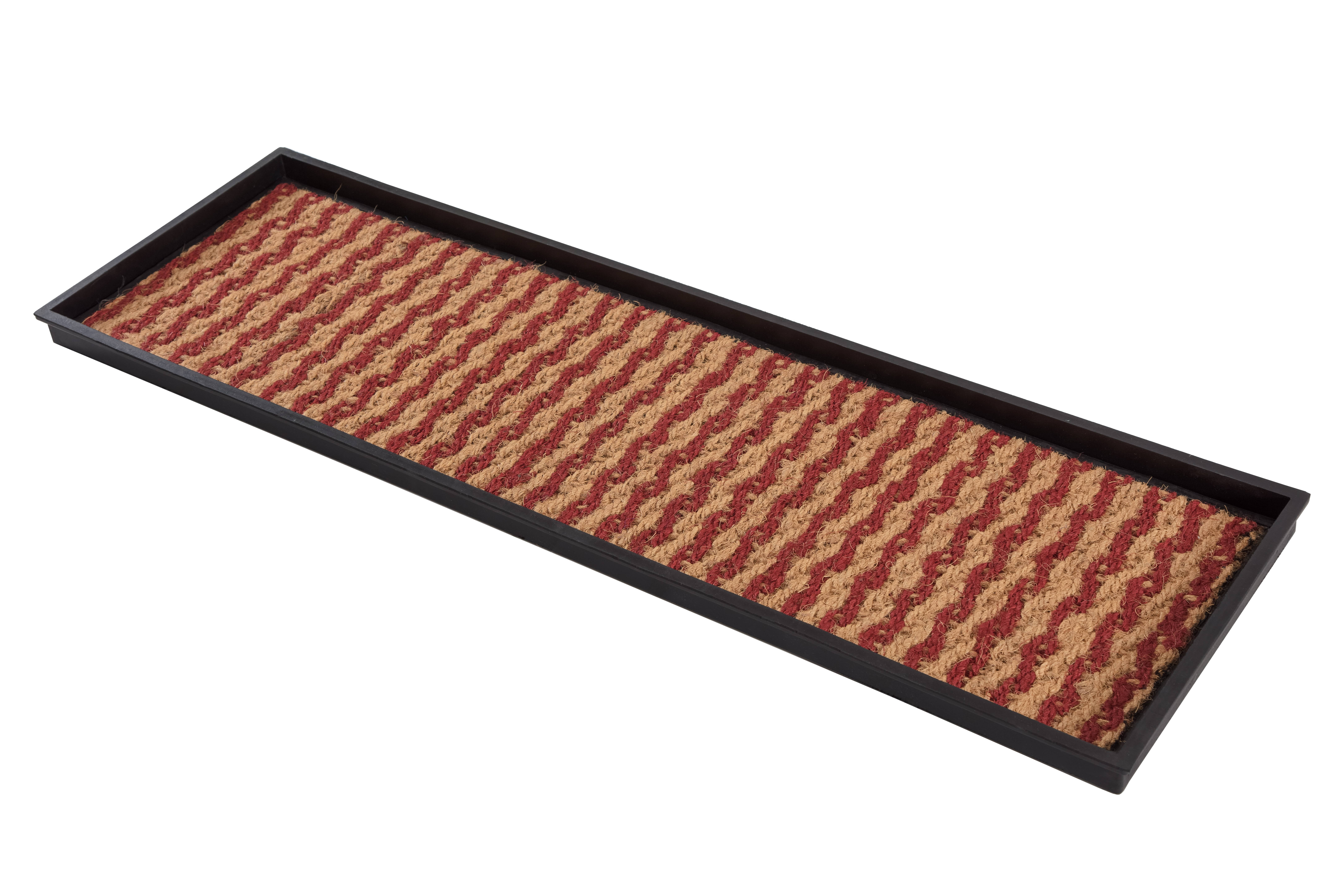 Natural & Recycled Rubber Boot Tray with Tan & Red Coir Insert