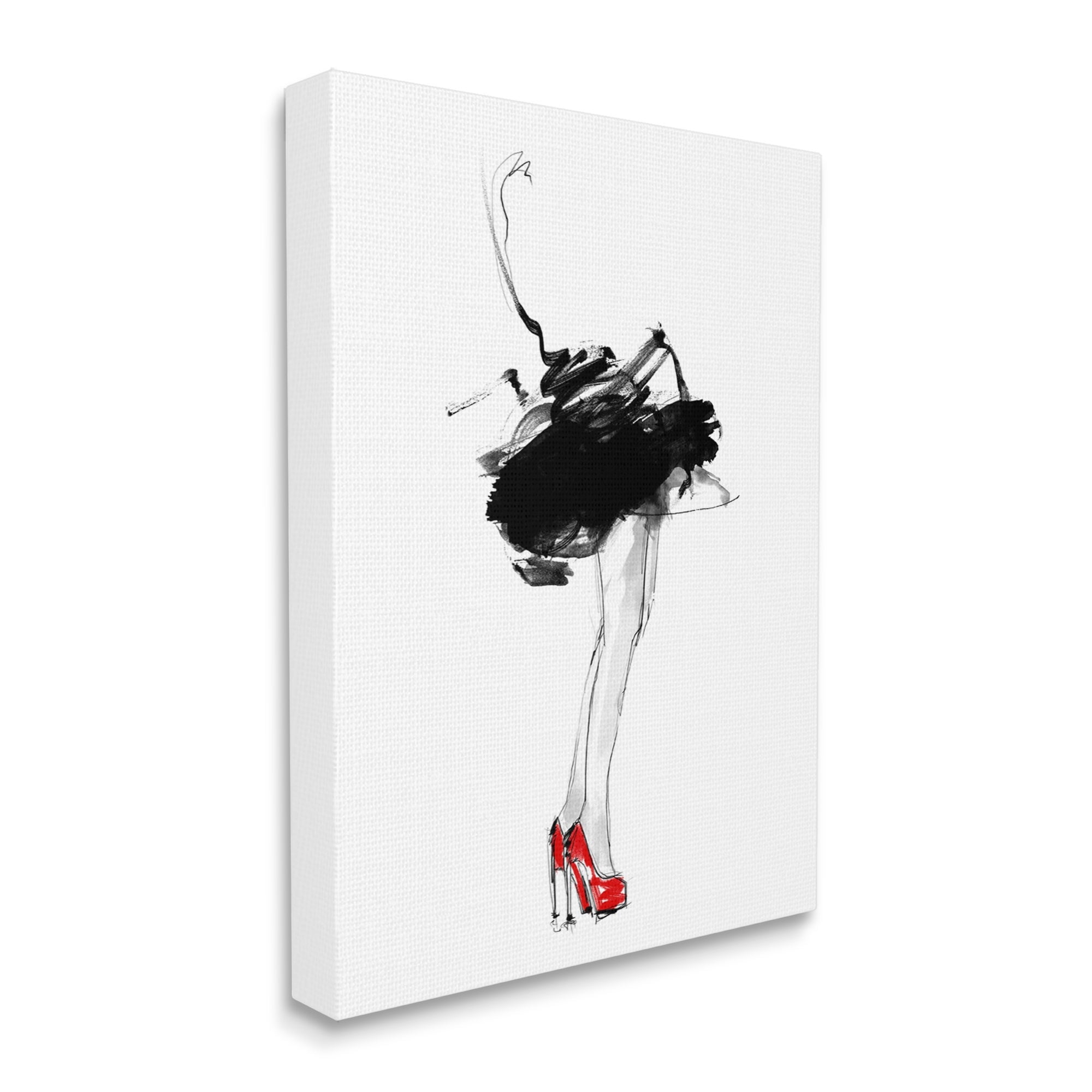Stupell Industries Abstract Female Fashion Illustration Red Heels Tutu, 36 x 48,Design by Lotta Larsdotter