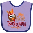 thumbnail image 3 of Inktastic My 1st Thanksgiving Cute Turkey with Feathers Boys or Girls Baby Bib, 3 of 4