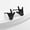 black, variant on Sign Language ASL I Love You Rock On Hand Stud Earrings