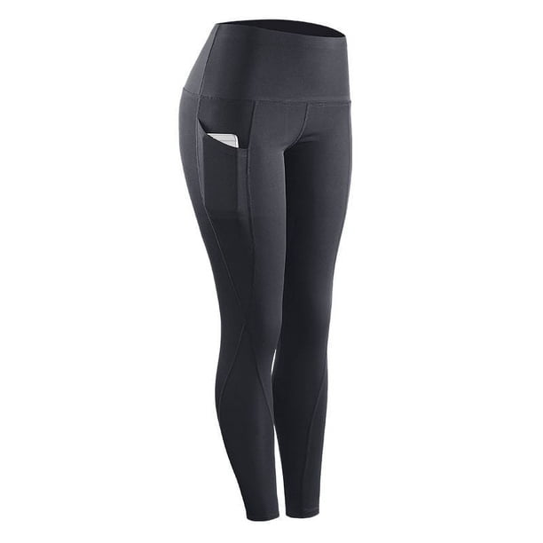 Pantalones de yoga gruesos de cintura alta con bolsillos, leggings de yoga para correr y controlar el abdomen para mujer