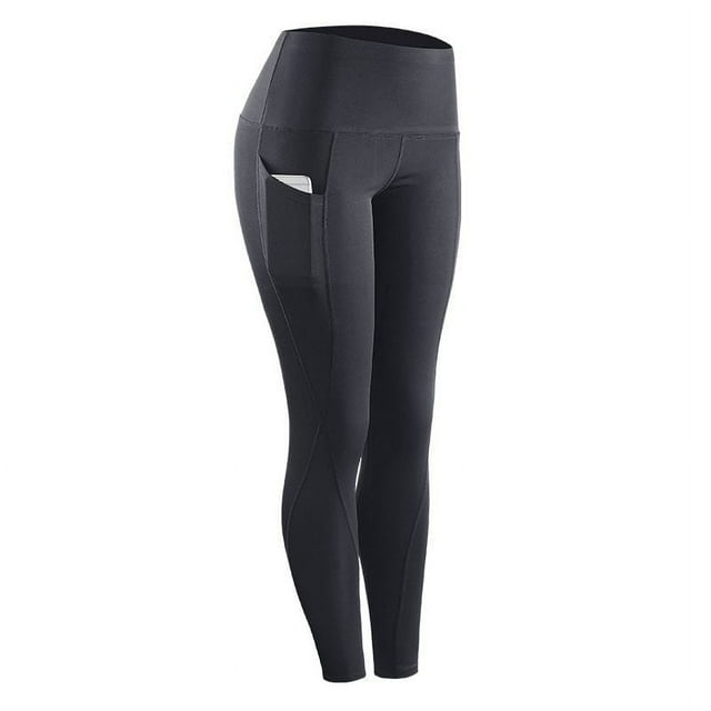 Pantalones de yoga gruesos de cintura alta con bolsillos, leggings de yoga para correr y controlar el abdomen para mujer