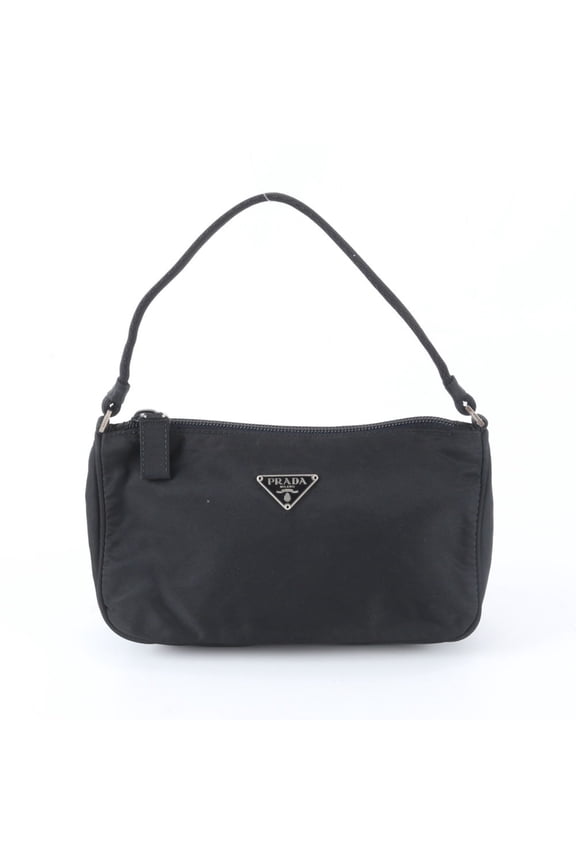 Pre-Owned Prada Tessuto Nylon Triangle Logo Handbag Tote Bag Black Women's