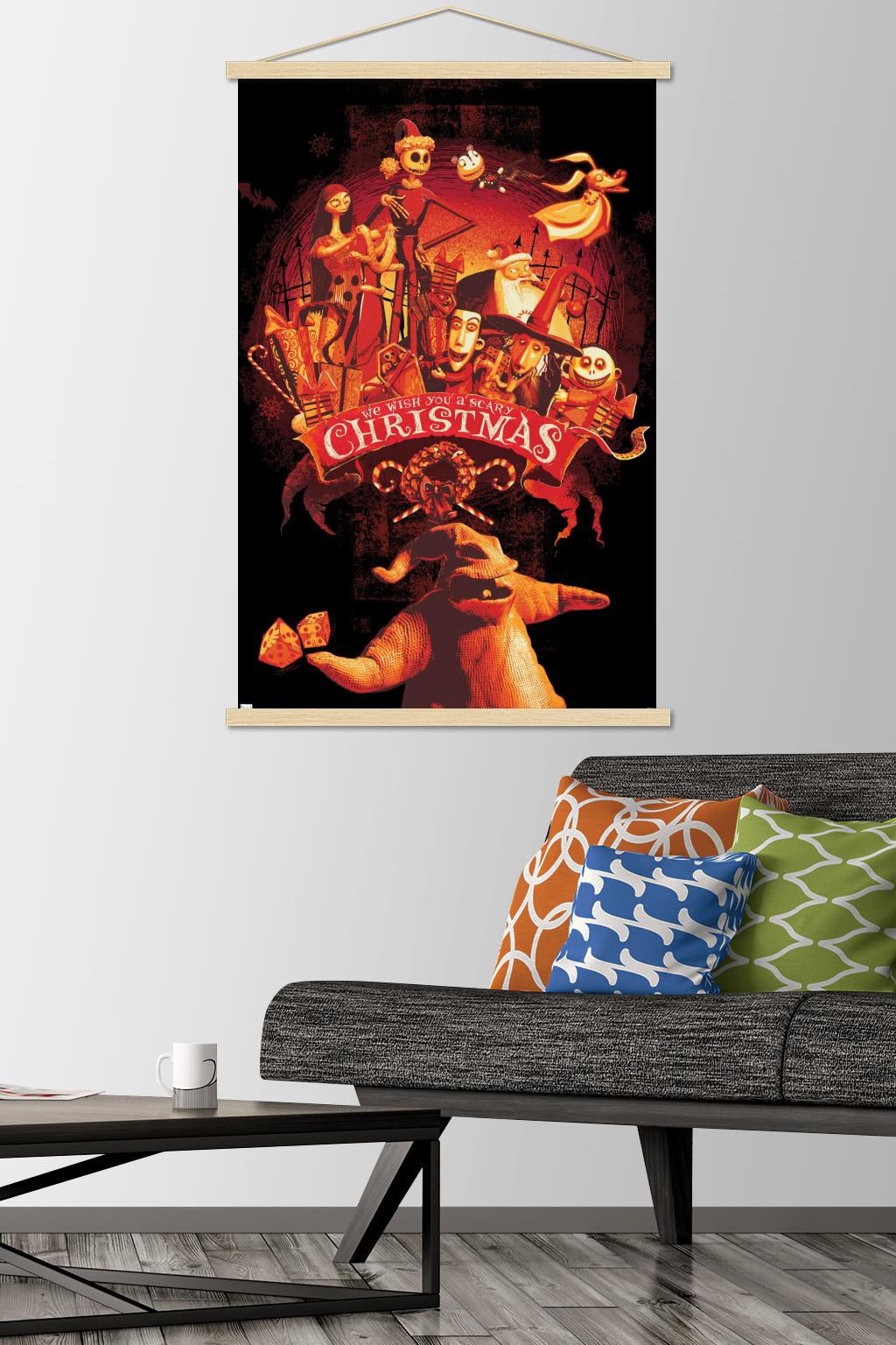 Disney Tim Burton's The Nightmare Before Christmas - Red Group Wall Poster with Magnetic Frame, 22.375" x 34"