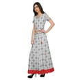 thumbnail image 3 of Moomaya Printed Elegant Crop Top And Long Skirt Set Ethnic Dresses For Women, 3 of 6