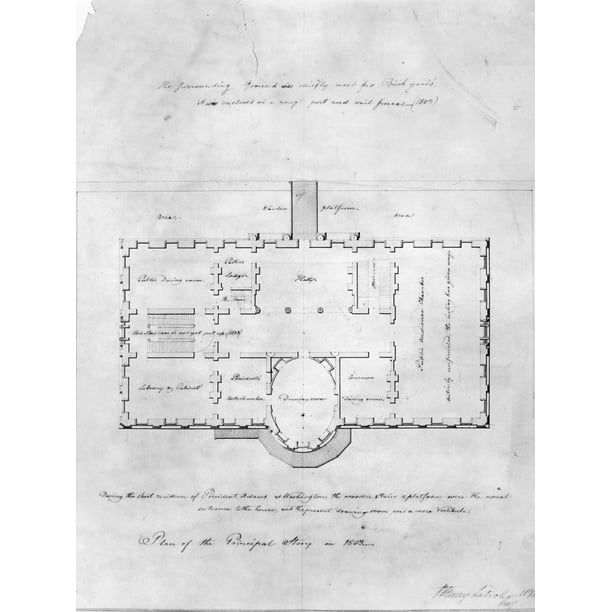 Stretched Canvas Art White House Plan C1803. /Nplan For