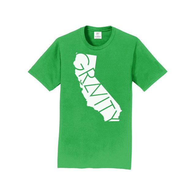 Gravity TradIng T-Shirt à Manches Courtes Cali - Vert Kelly - Logo Blanc - Petit