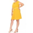 thumbnail image 2 of Women's Plus Size Casual Flared A Line Swing Dresses Short Sleeve With Belt Trim, 2 of 6