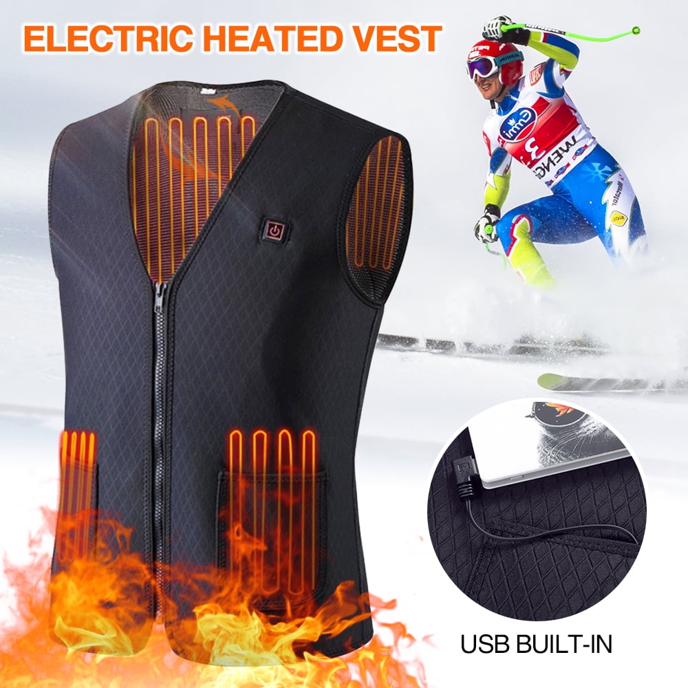 Details about   Unisex Electric Heated Vest Jacket Waistcoat Thermal Heating Winter Body Warmer 