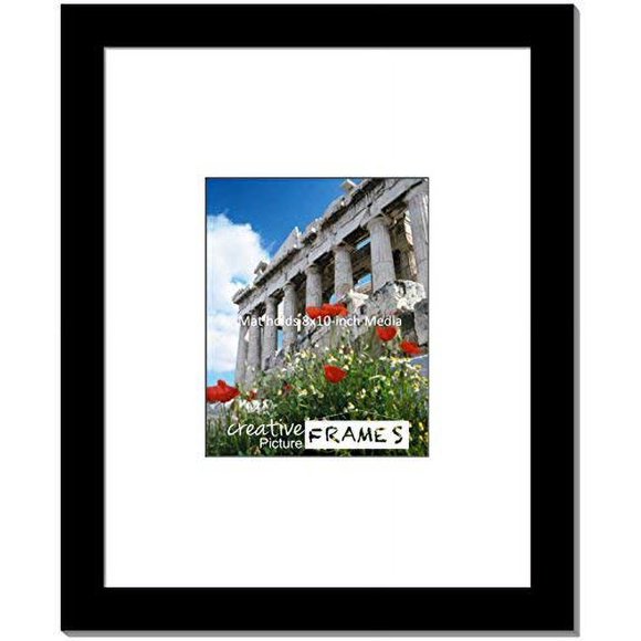 Creative Picture Cadres 16 x 20 Cadre Photo Noir Comprend un Passe-Partout Blanc/noyau Noir pour Contenir un Support 8x10 Pouces Comprend des Crochets en Dents de Scie Installés