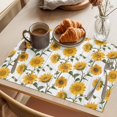 thumbnail image 3 of Sunflowers Placemats Set of 6 Spring Botanical Yellow Flowers Branches Place Mats Indoor Wipeable Table Mats Washable Cloth Dining Table Placemats for Kitchen Holiday Party Home Decor 13x19 Inch, 3 of 9