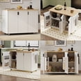 thumbnail image 6 of Yoneston 51" Rolling Kitchen Storage Cart with Drop Leaf, Multifunctional Kitchen Island with Internal Storage Rack, Towel Rack and 2 Door for Kitchen, Dining Room, White, 6 of 10