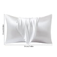 thumbnail image 2 of 2-Pack Simulated Silk Satin Pillowcases – 20x36 Inch, Reversible Solid Color, Soft Polyester, Envelope Closure, Wrinkle-Resistant for Bed, Couch, Travel, 2 of 6