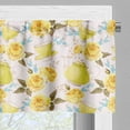 thumbnail image 5 of Ambesonne Kitchen Valance & Curtain, Tea Time Cups Flowers, 55"x30", Turquoise Yellow, 5 of 6